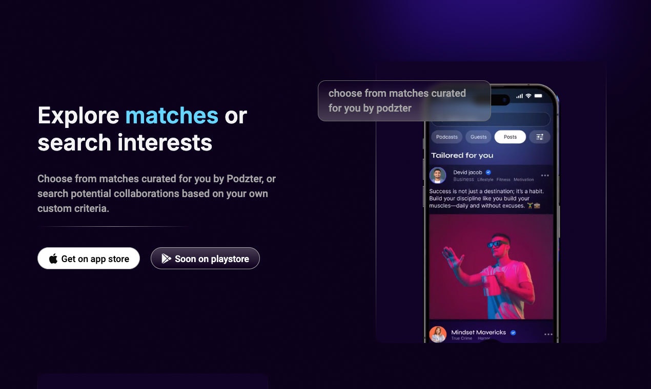 Podzter - Connect with the perfect podcast guests and hosts instantly media 3