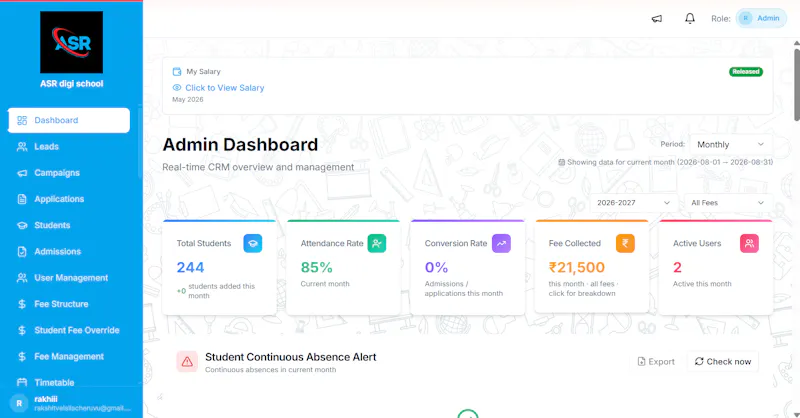 ASR EduGrow 360 CRM screenshot 2