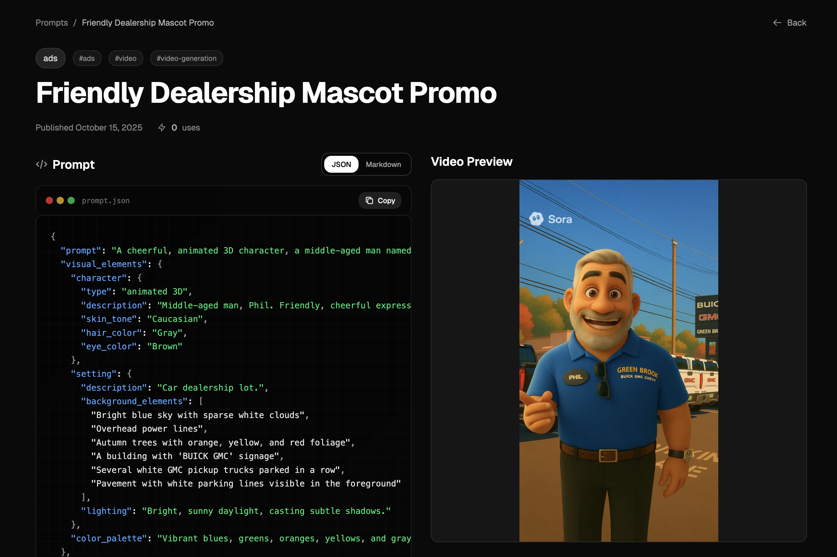 VEO3.1 and Sora2 JSON Prompts gallery image