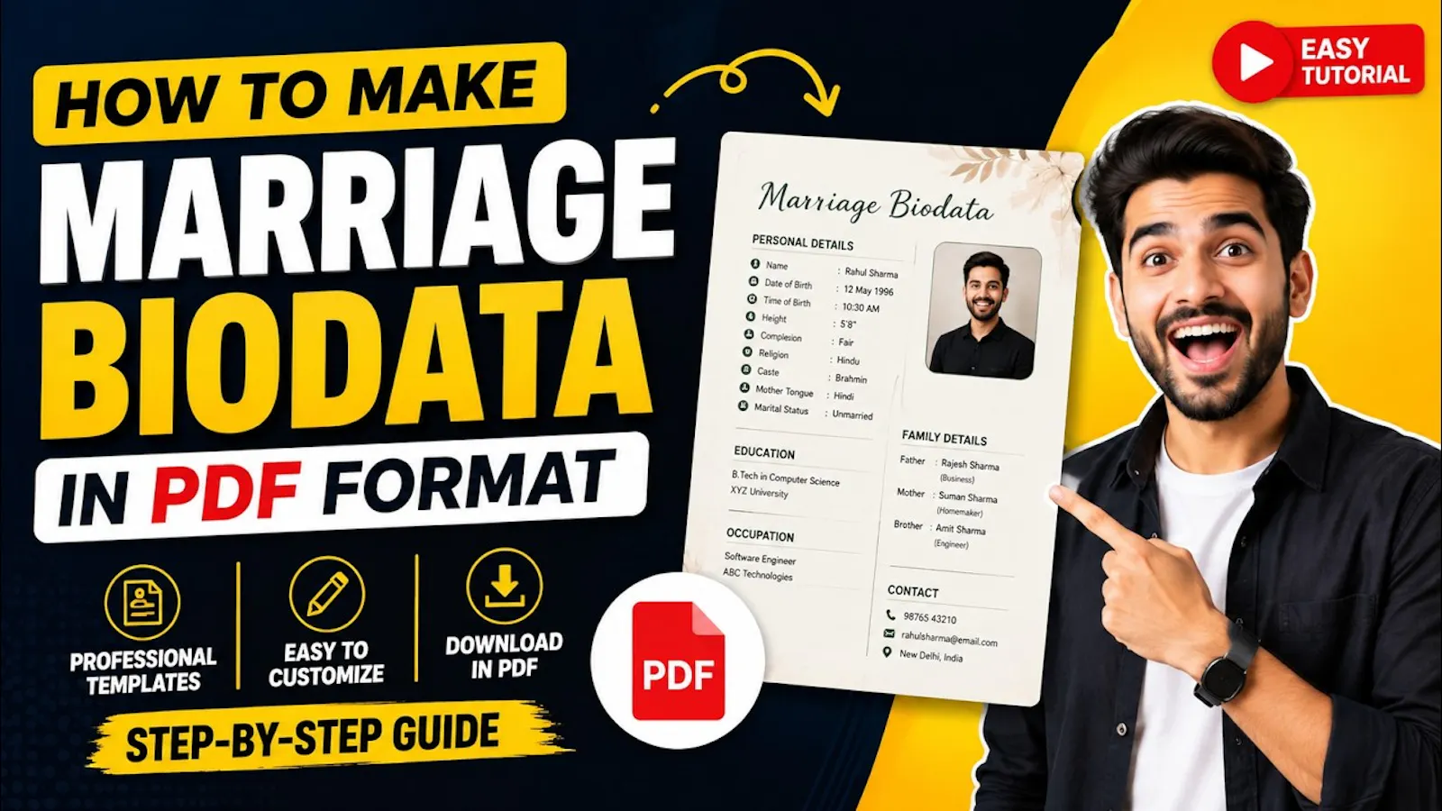 Marriage Biodata PDF screenshot 1 (video preview)