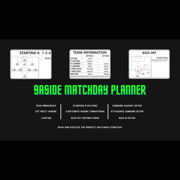 9 Aside Matchday Planner