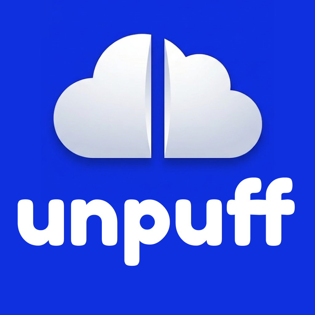 UNPUFF - Breathe Better - Product Hunt launch logo and brand identity