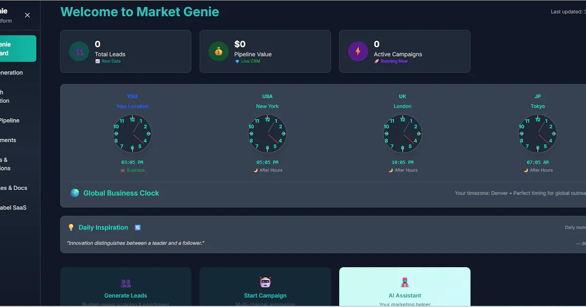 Market Genie 2.0 AI Marketing System 