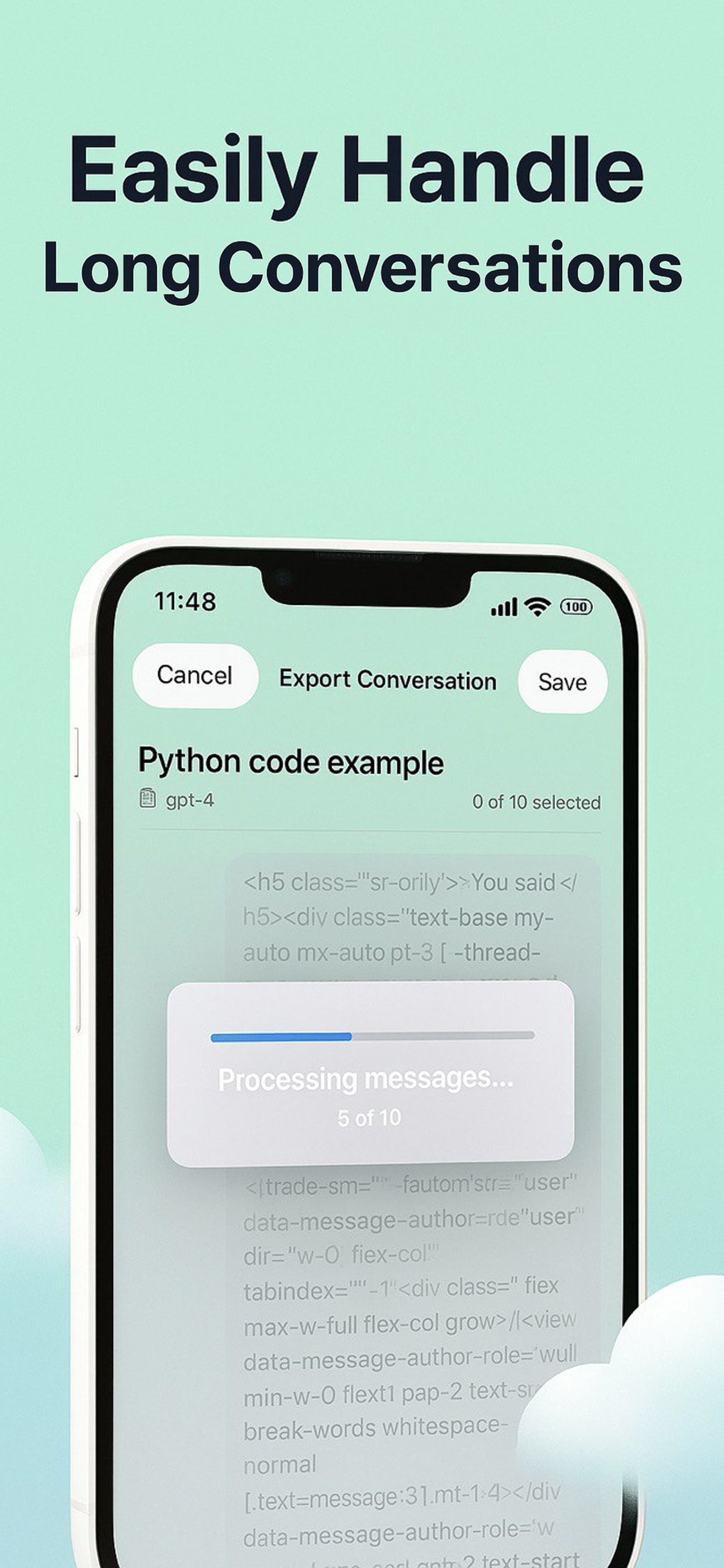 Chat Export - Save AI Chats - Screenshot 5 showing product features and functionality