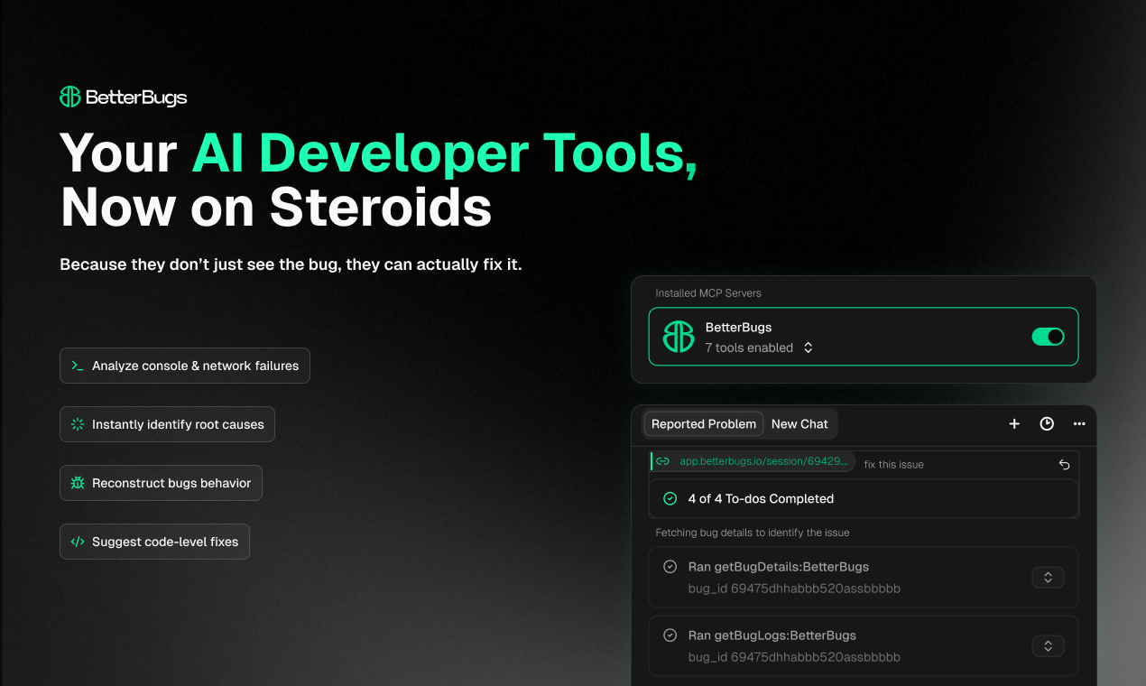 BetterBugs MCP - Screenshot 4 showing product features and functionality