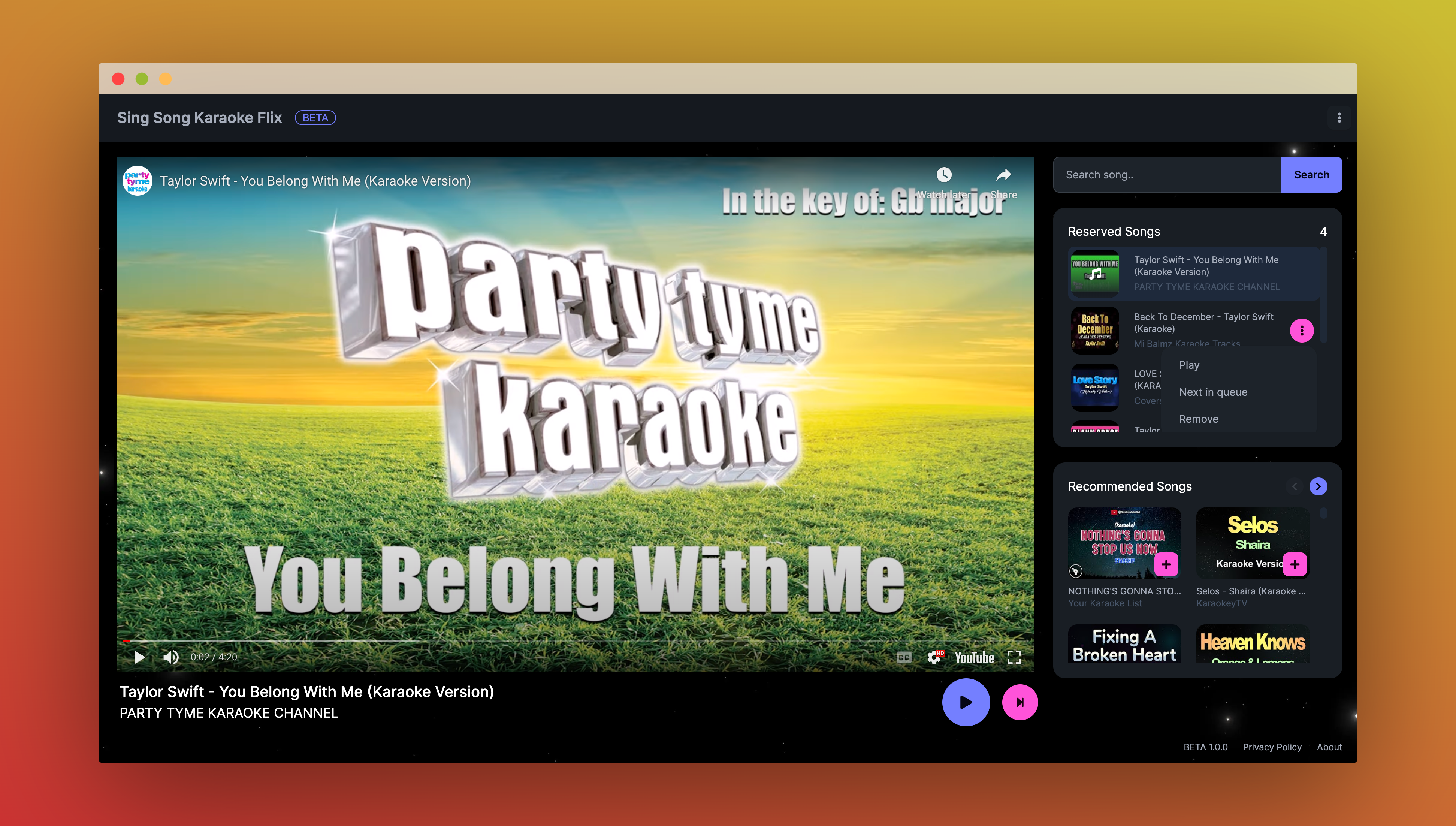 Sing Song Karaoke Flix media 1