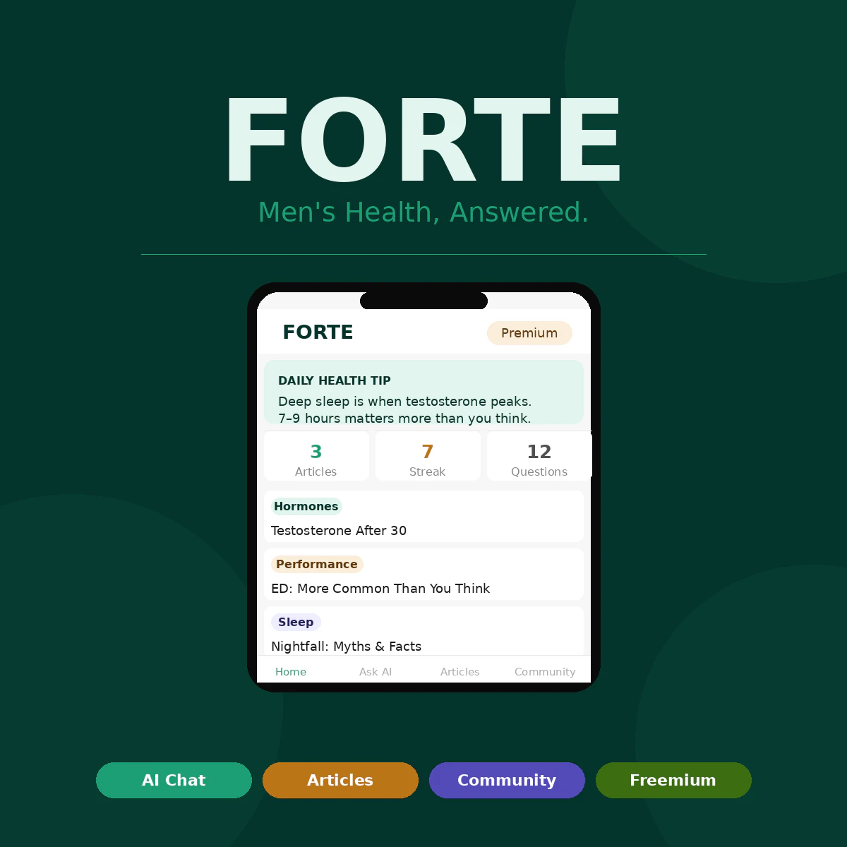 FORTE — AI-Powered Men's Health App logo