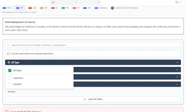 Australian Legislation and Standards Map gallery image