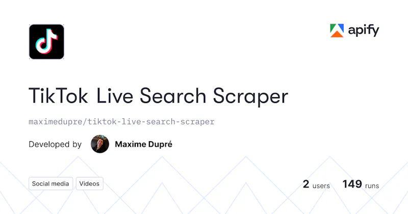 TikTok Live Search Scraper screenshot 1