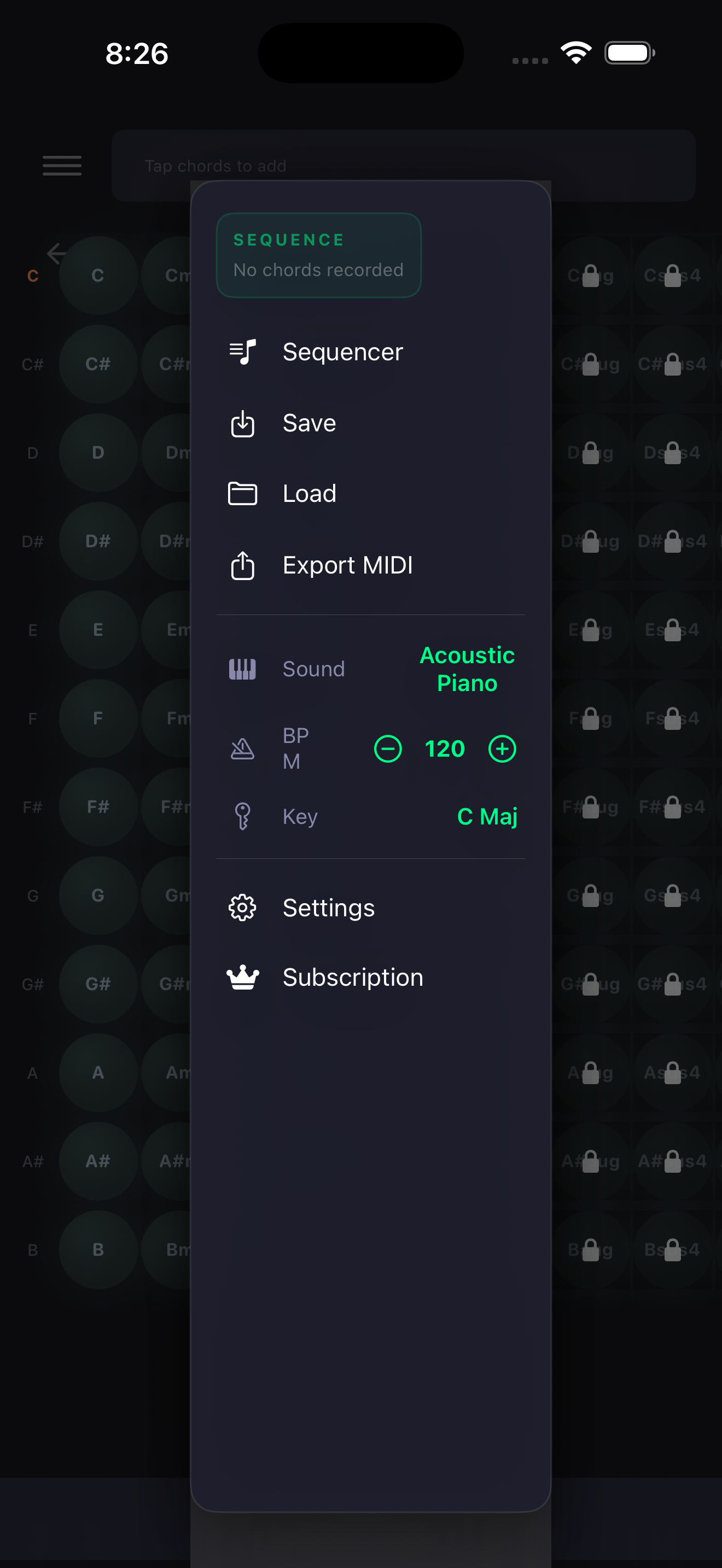 Visual Chord Planner - Screenshot 2 showing product features and functionality