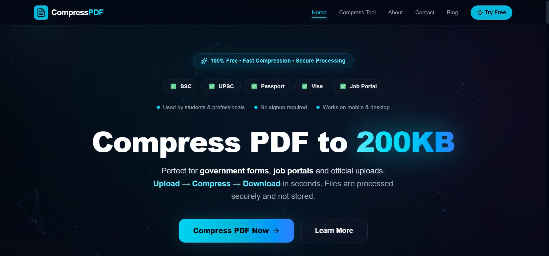 Free PDF Compressor Tool - Product Hunt launch logo and brand identity