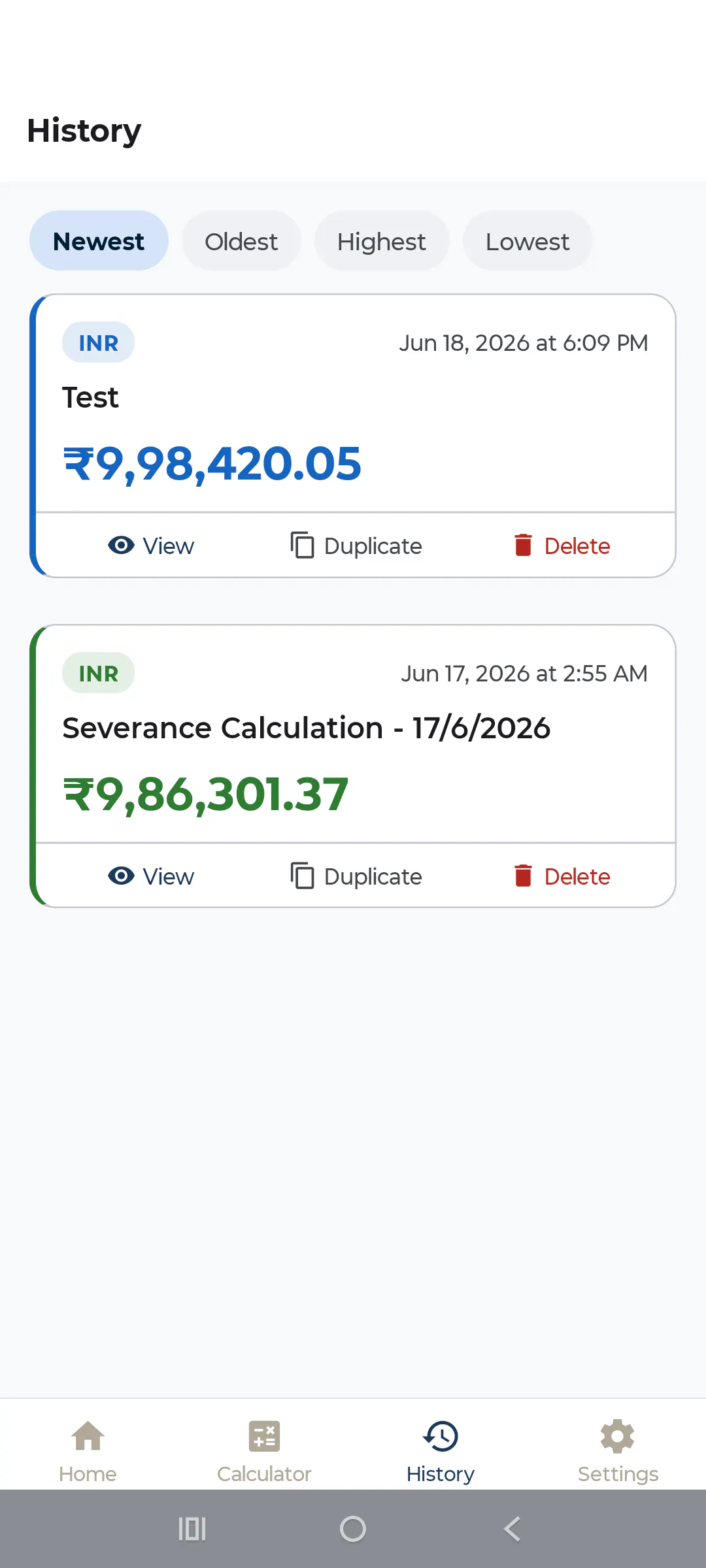 Severance Pay Calculator screenshot