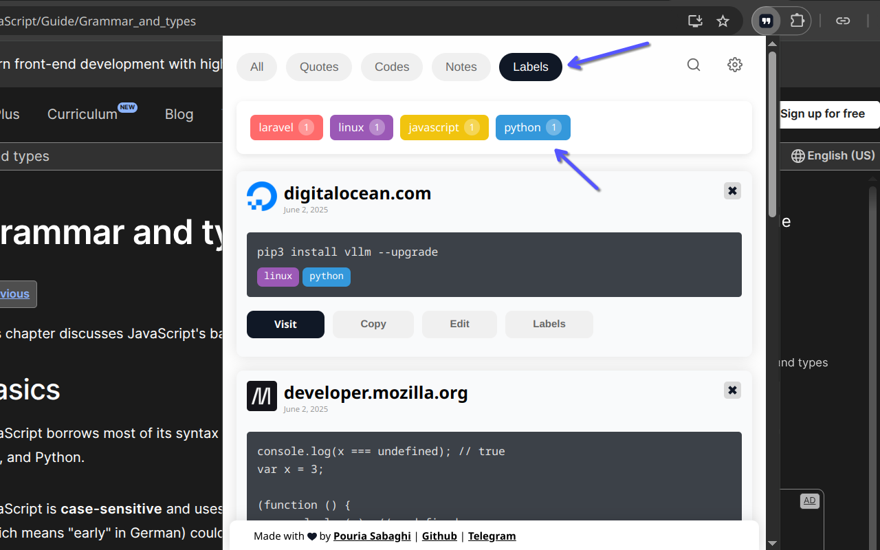 Opslaan citaten - Chrome Web Store media 5
