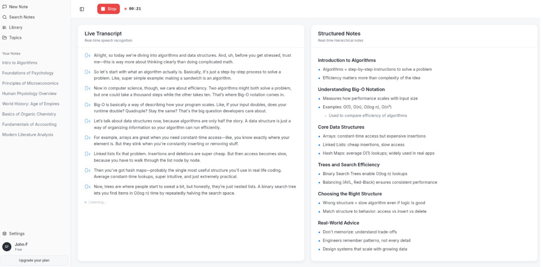 NotesByAI - Screenshot 2 showing product features and functionality