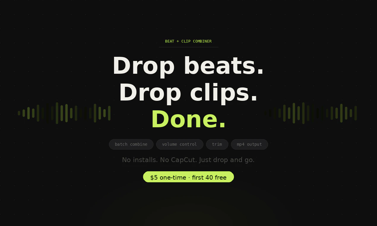 Bulk Audio + Clip Combiner