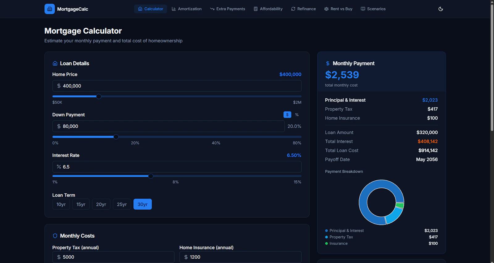 Mortgage Calculator screenshot 1