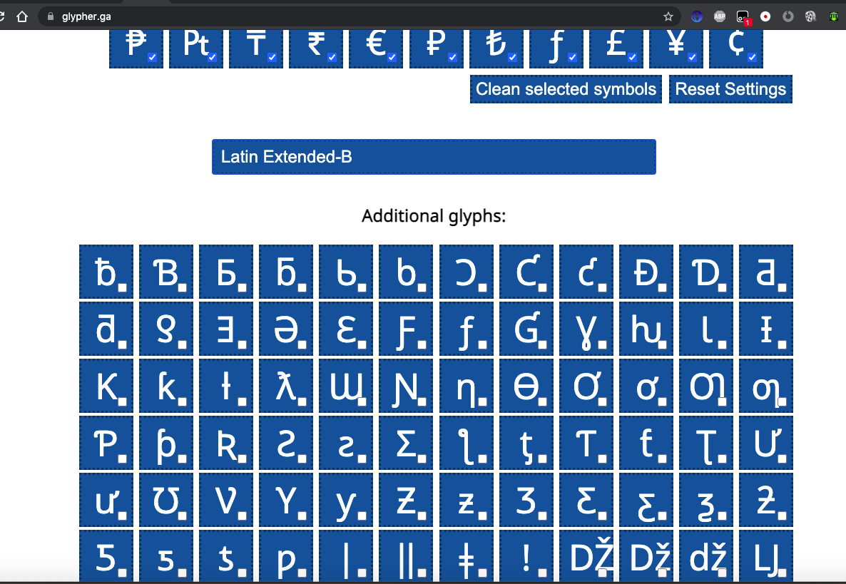 Customizable symbols panel for easy copy gallery image