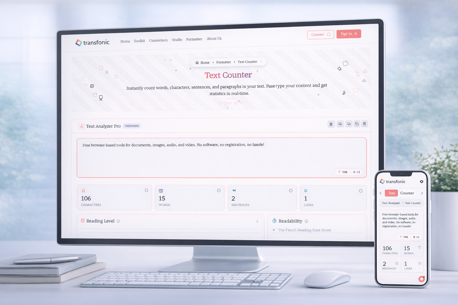Transfonic 2.0 - Screenshot 4 showing product features and functionality
