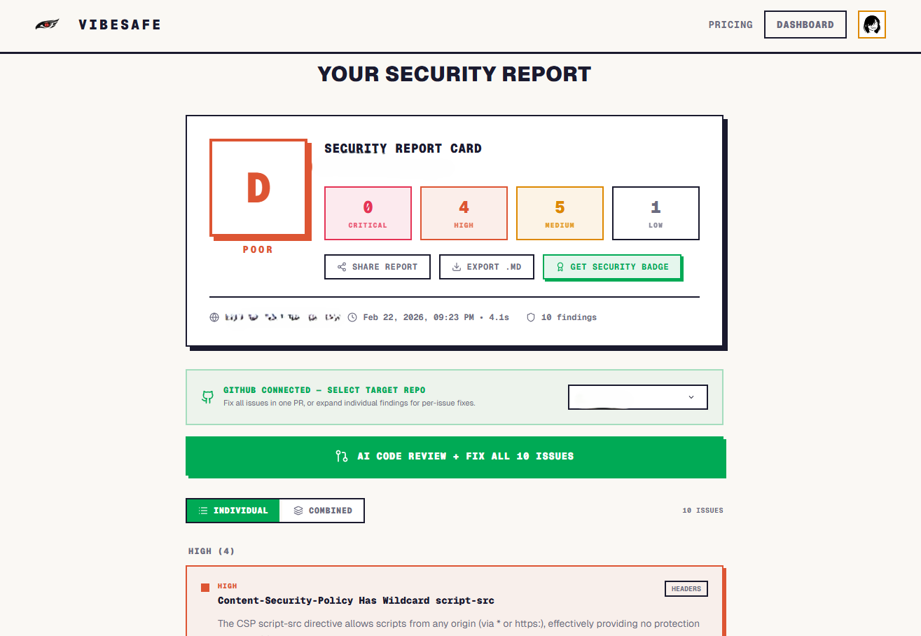 Vibesafe - Screenshot 3 showing product features and functionality