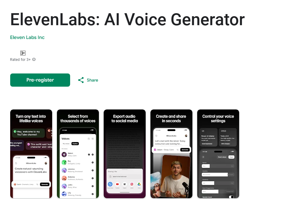 ElevenLabs app for iOS and Android media 1