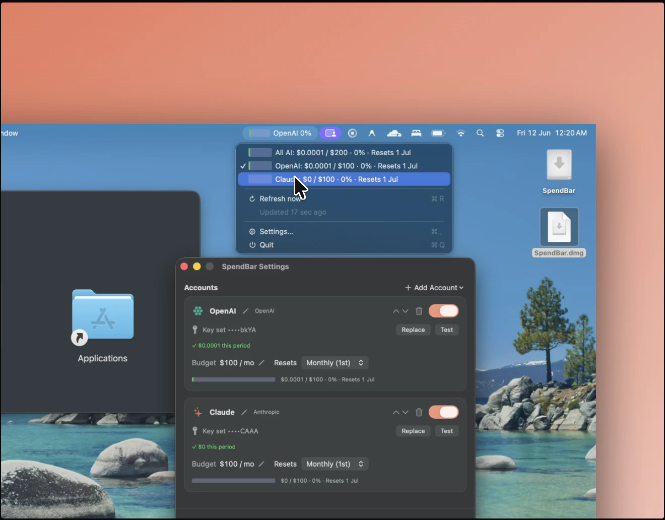 SpendBar screenshot 2