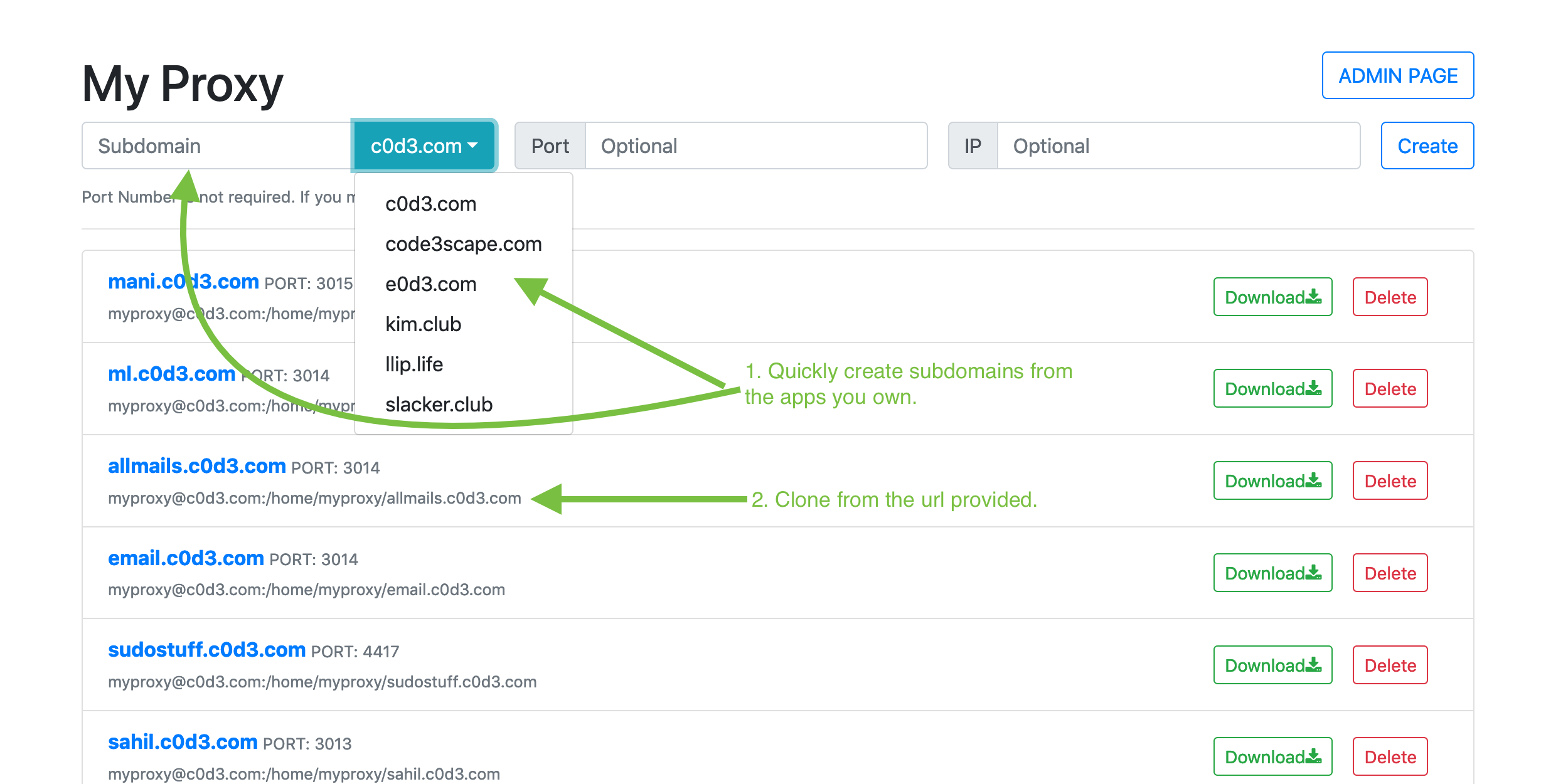 MyProxy - self hosted apps gallery image