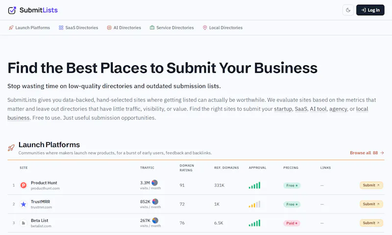 SubmitLists screenshot 3