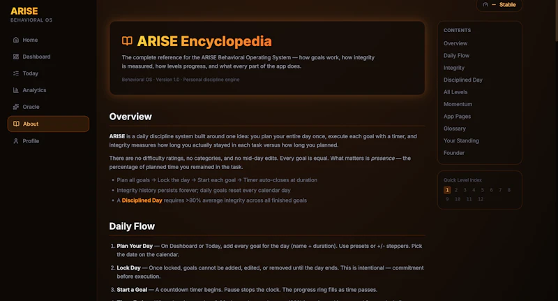 ARISE — Behavioral Operating System screenshot 11