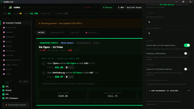 ArbiBet — Find Guaranteed Profits screenshot 5