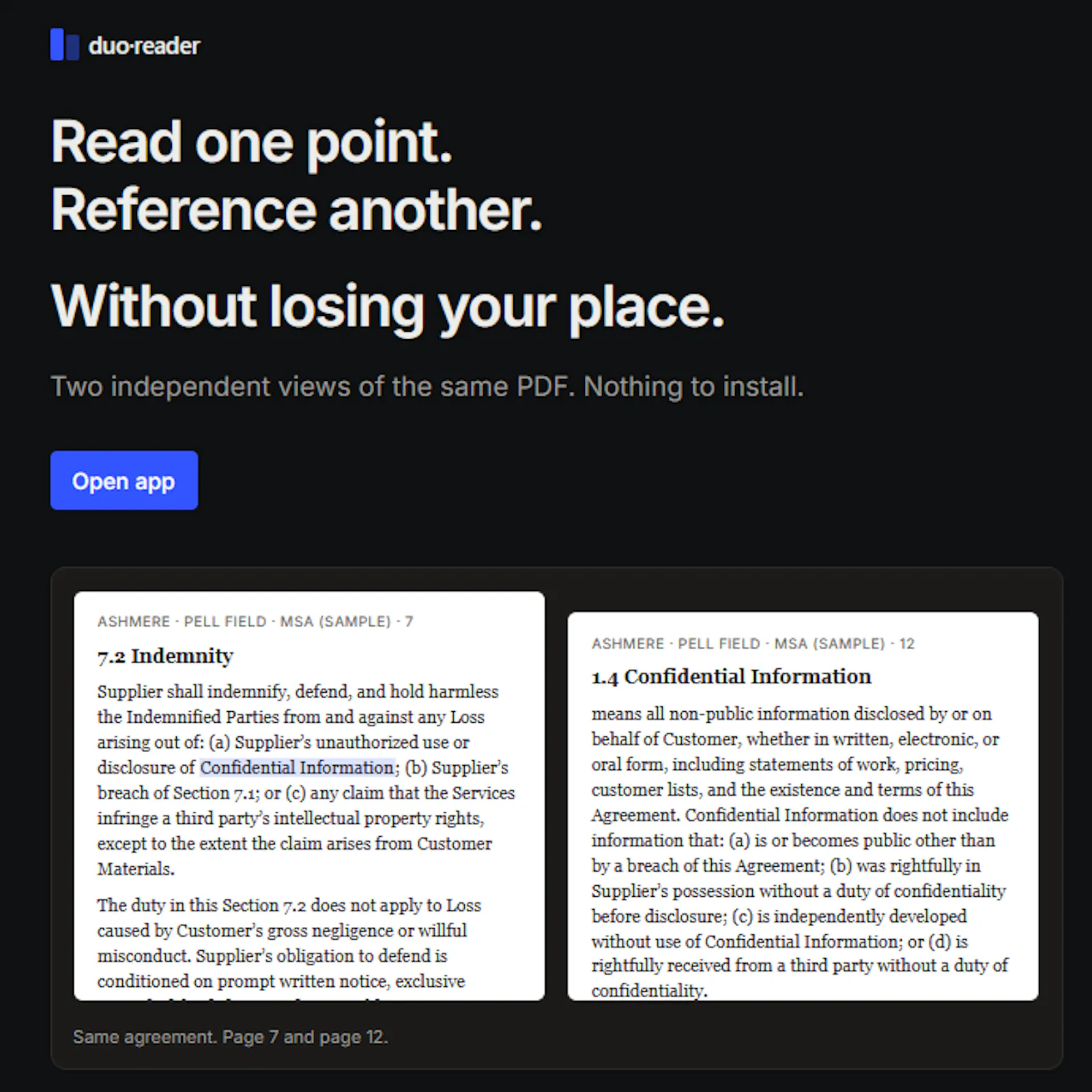 duo·reader— split view for long docs screenshot 2