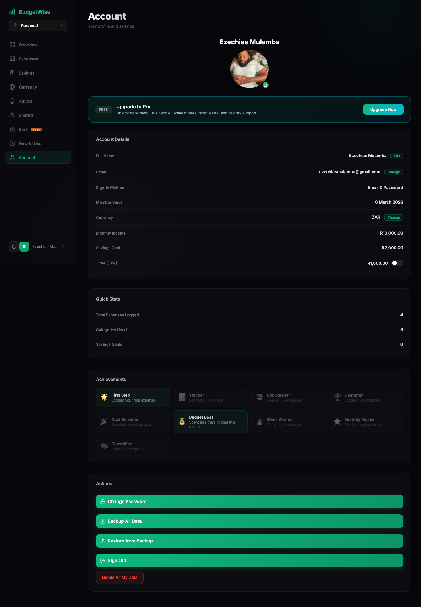 BudgetWise - Screenshot 3 showing product features and functionality