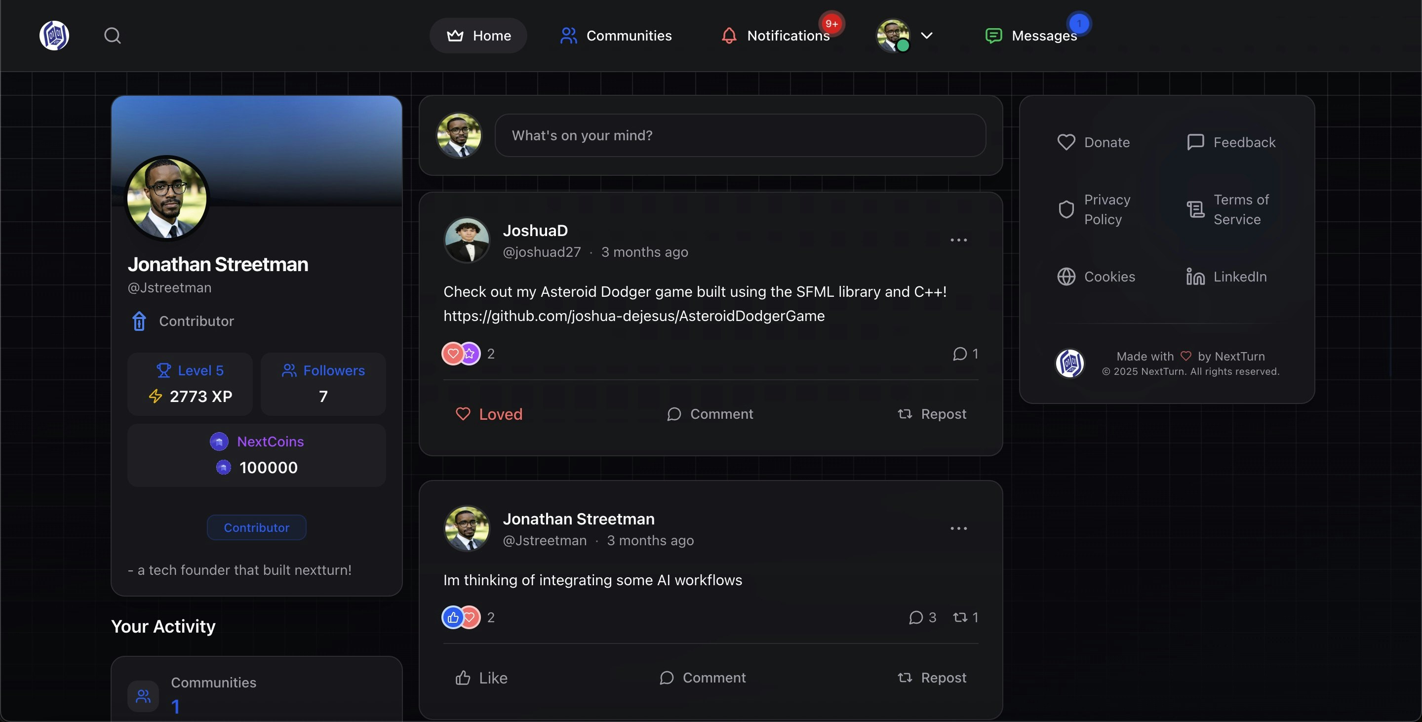 Mídia 3 de Nextturn - Github encontra redes sociais