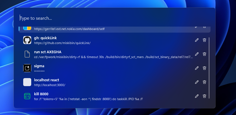 QuickLink - Main product screenshot demonstrating key features and user interface
