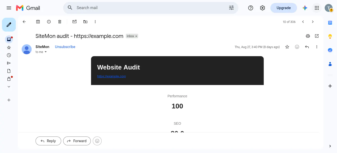 SiteMon Audit screenshot