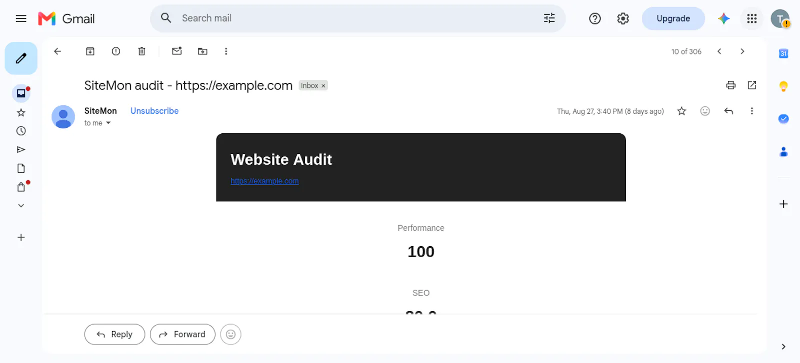 SiteMon Audit screenshot 2