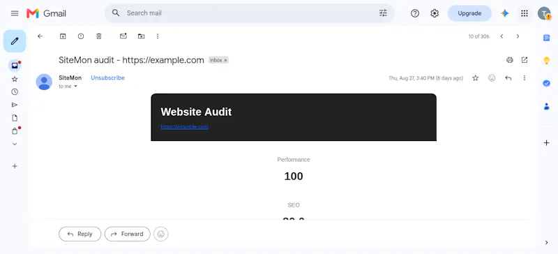 SiteMon Audit screenshot 2