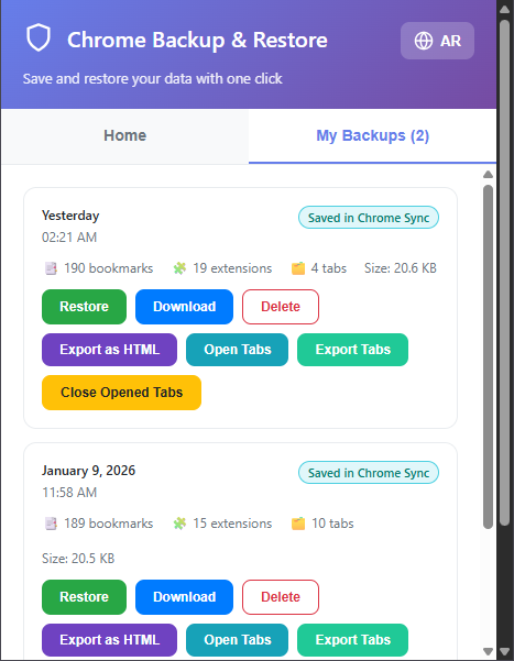 Chrome Backup & Restore gallery image