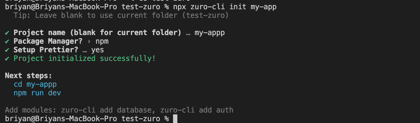 Zuro CLI - Main product screenshot demonstrating key features and user interface