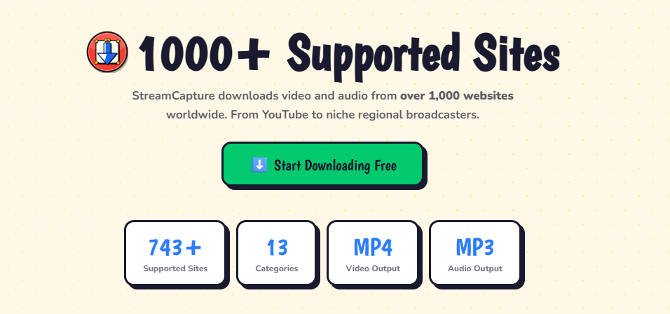 YouTube, TikTok, Twitch & More Downloadr - Main product screenshot demonstrating key features and user interface