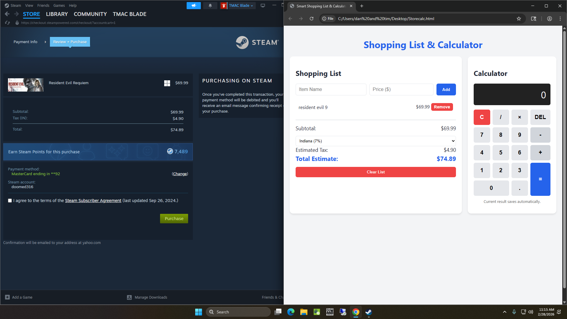 StoreCalc + BillTracker - Main product screenshot demonstrating key features and user interface