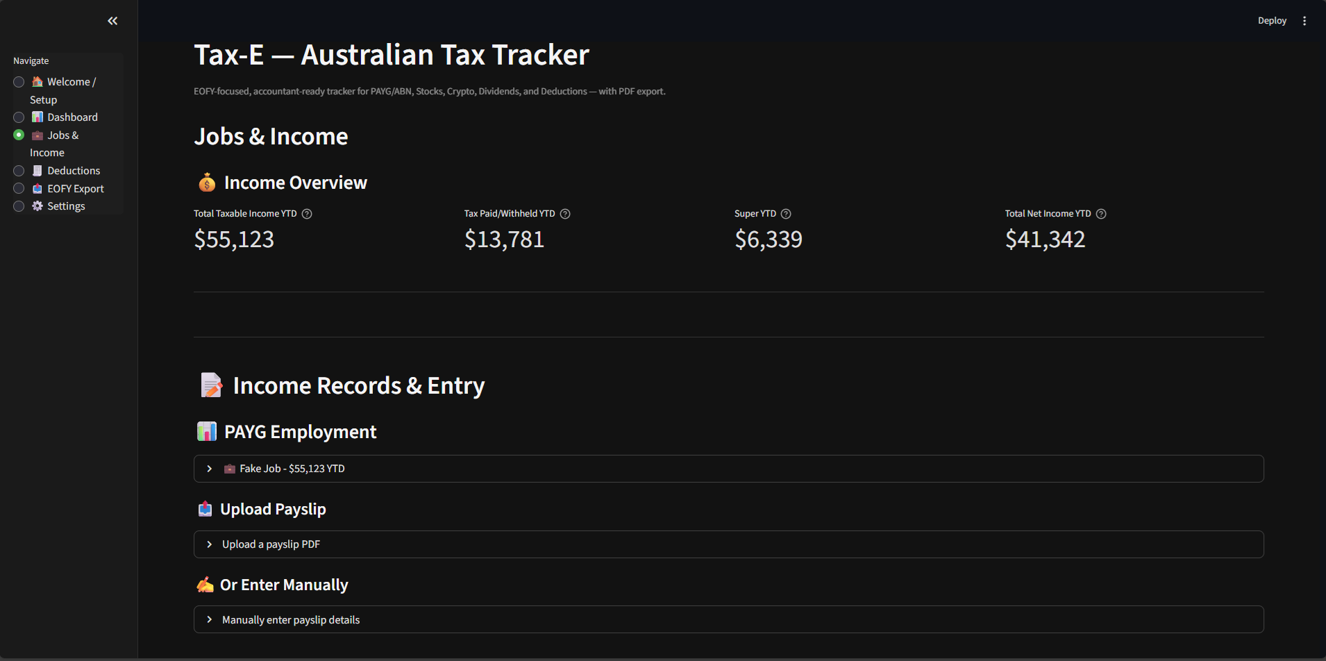 Tax-E - Screenshot 3 showing product features and functionality