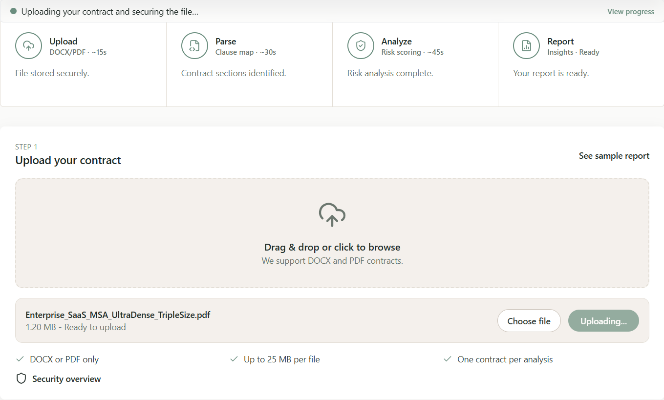 ClearSigna — AI Contract Analysis  - Screenshot 3 showing product features and functionality