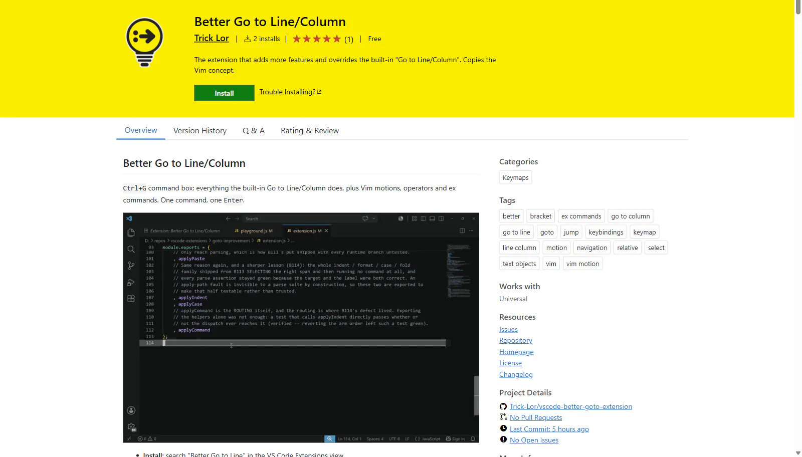 Better Go to Line/Column screenshot