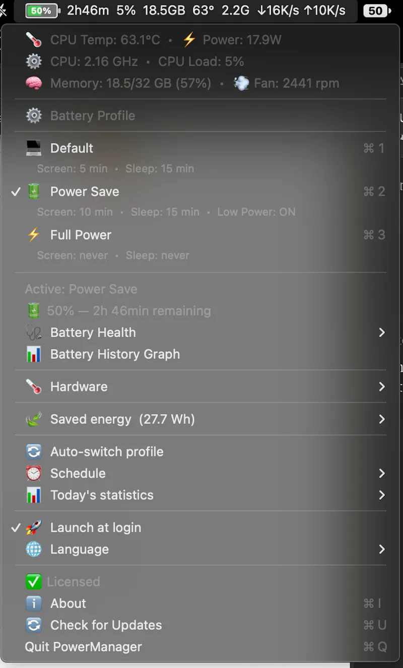 PowerManager screenshot 2