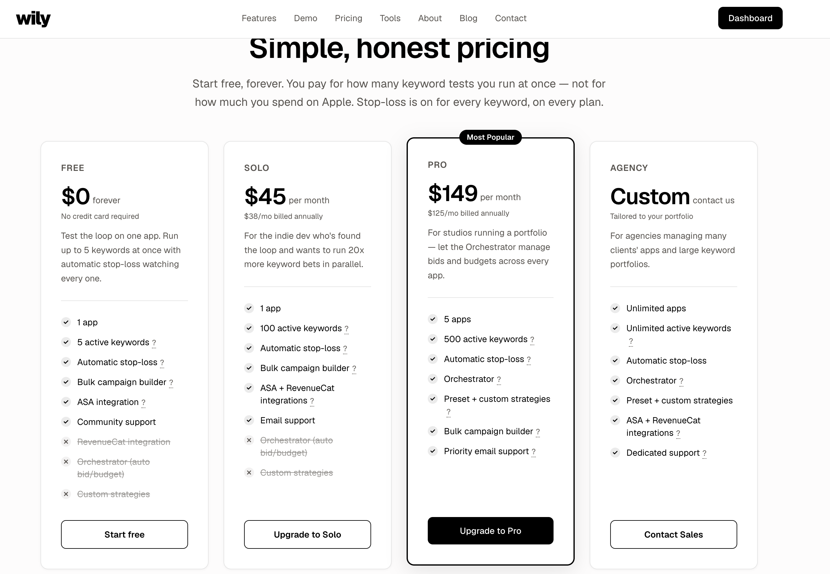 Wily Apple Search Ads keyword automation gallery image