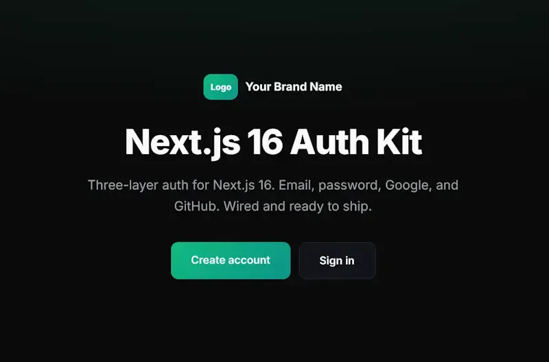 Next.js 16 Auth Kit screenshot 2