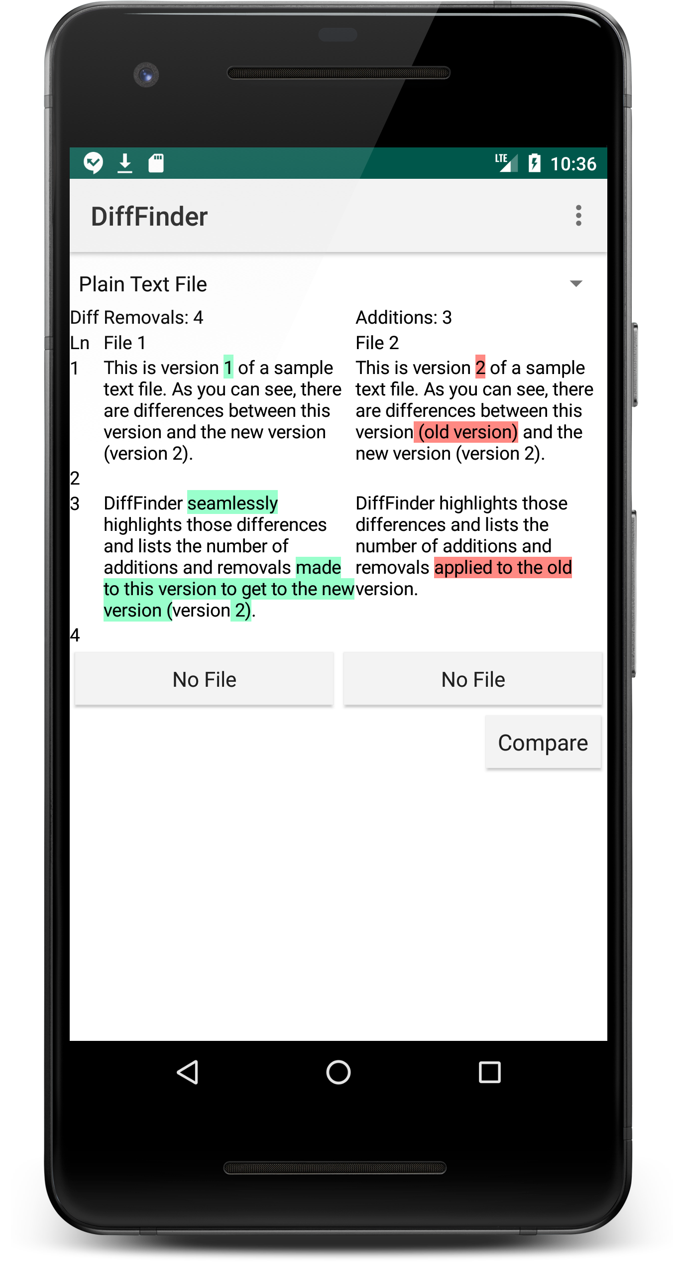 DiffFinder: Compare Files (Android) gallery image