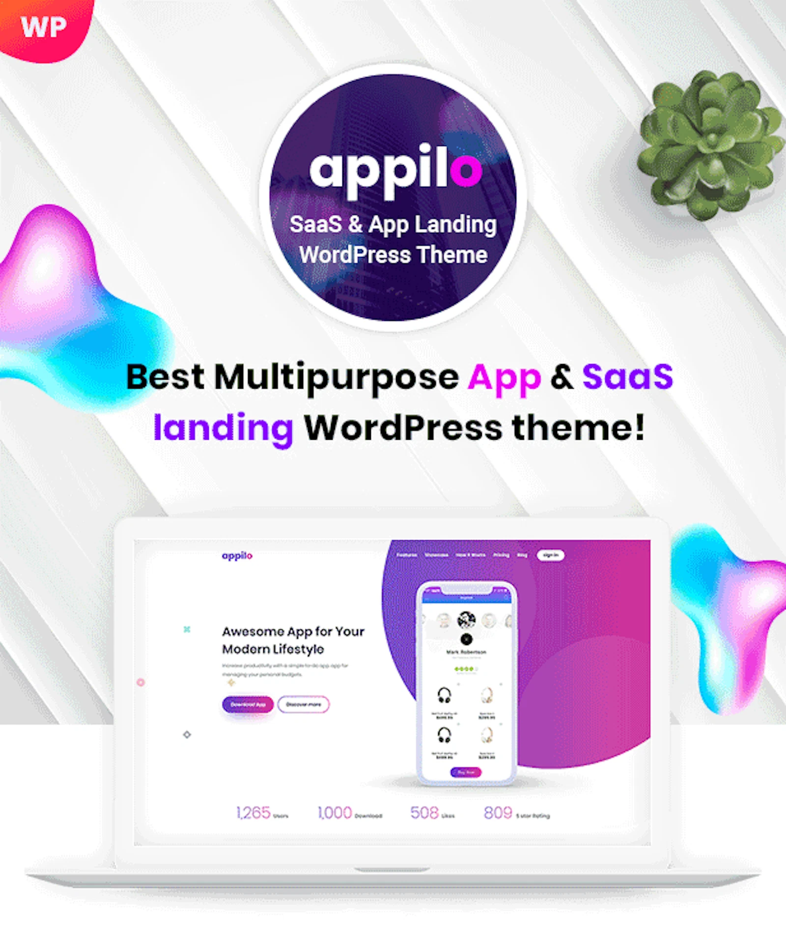 App Landing Page WordPress Theme screenshot 2