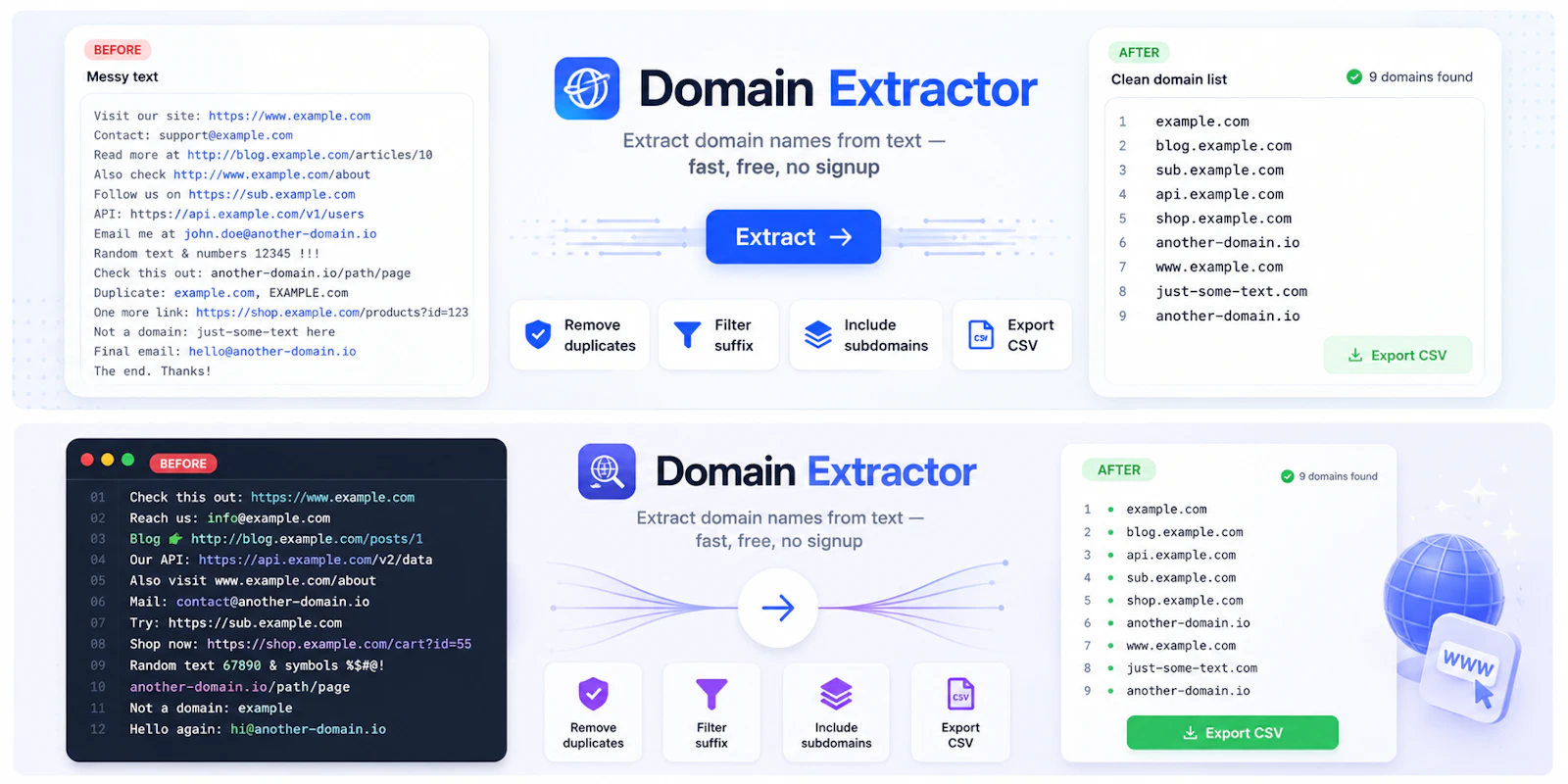 Domain Extractor screenshot 2
