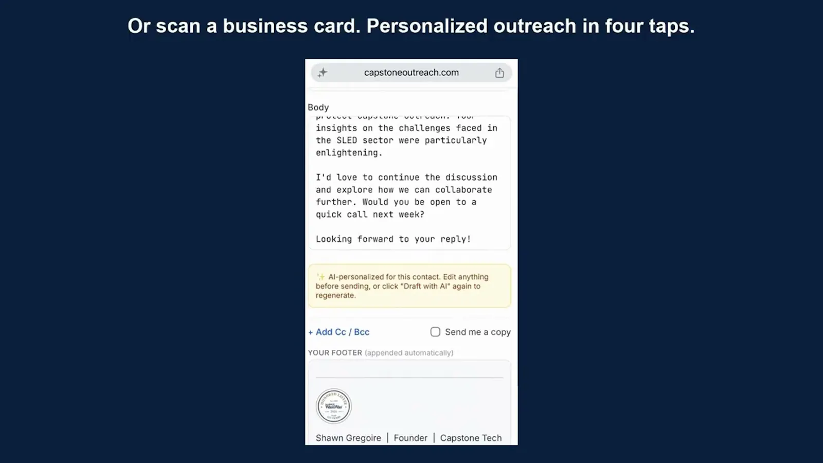 Capstone Outreach screenshot 1 (video preview)